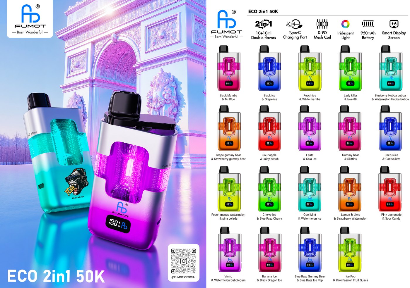 Fumot ECO 2in1 50K Disposable Vape Wholesale
